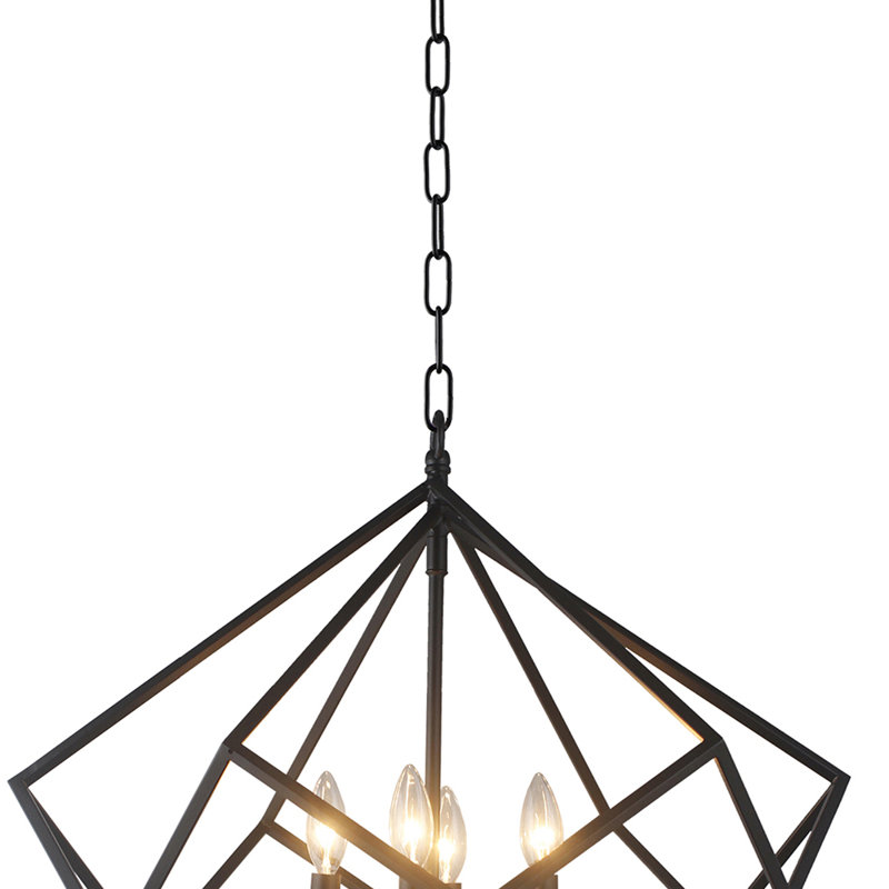 4 - Light Dimmable Geometric Chandelier