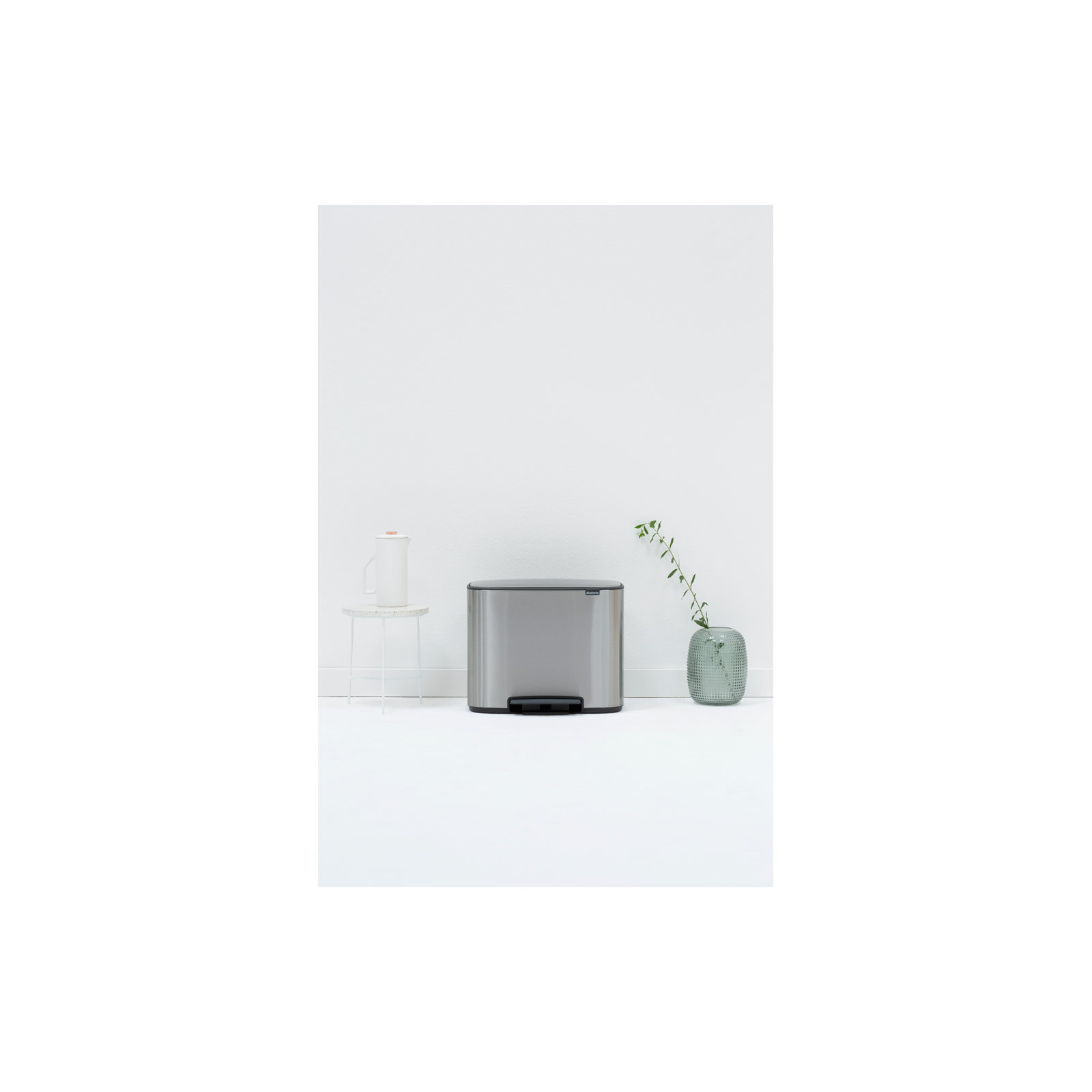 Brabantia Bo Step On Trash Can 9.5 Gallon, Matte Steel Fingerprint Proof