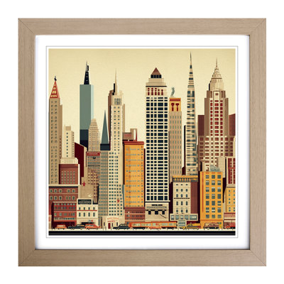 City of New York Mid Century - Framed Print