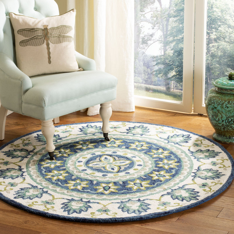 Braley Novelty Hand Tufted Wool And Cotton With Latex Oriental Rug, Round 6' x 6'