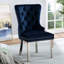 De 2 chaises de salle à manger avec dossier à oreilles, bleu, dossier à boutons, 2 chaises à oreilles et somptueuses