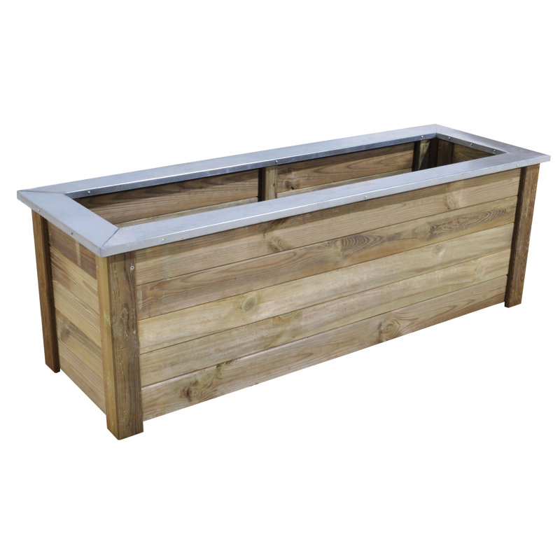 Estinnes Wooden Planter Box, 50 cm H x 150 cm W x 50 cm D