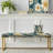 Floral Upholstered Gold Bench-130008529