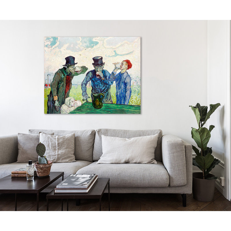 «The Drinkers» par Vincent Van Gogh - reproduction d'art sur toile tendue, H 20 po x l 25 po x P 1,5 po