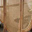 3 Panels Brown Solid Wood+Rattan Folding Room Divider