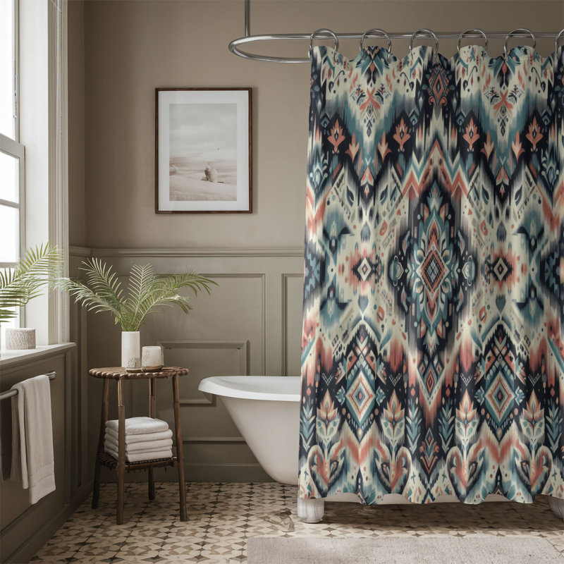 Rideau de douche standard 1 pièce Dashrath Boho Spirit, H 74 po x l 71 po