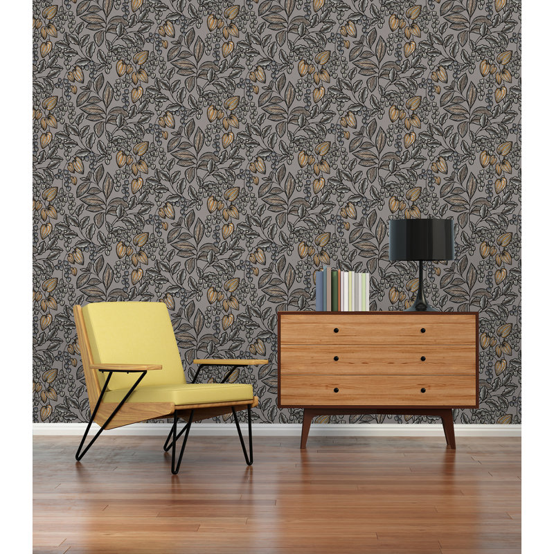 Rouleau de fleurs Leif, Gris