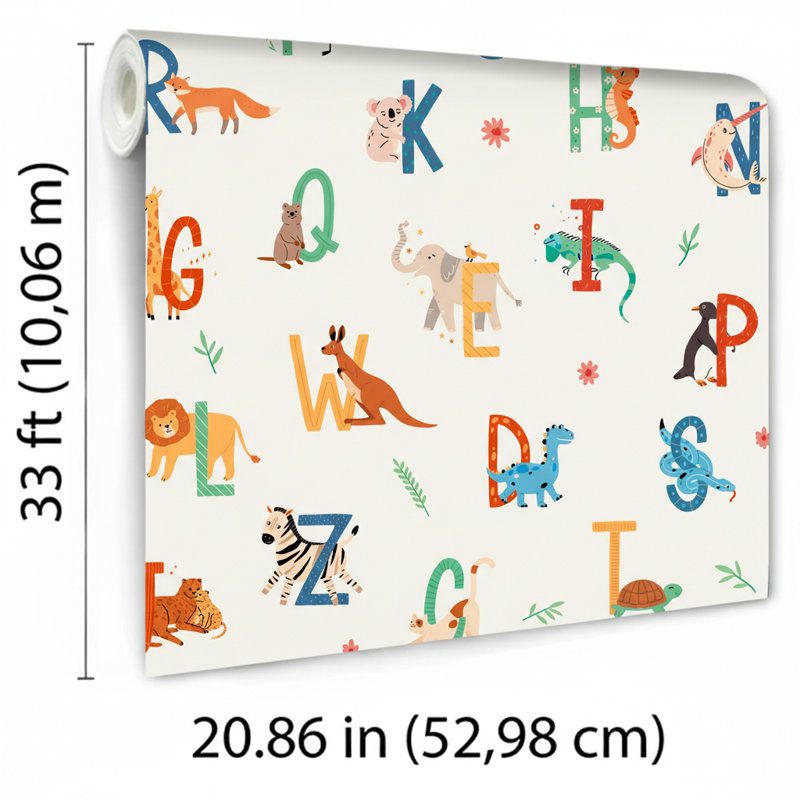 Papier peint animal avec alphabet