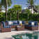 Bhairavi 6 - Person Modular Patio Conversation Sets with Cushions