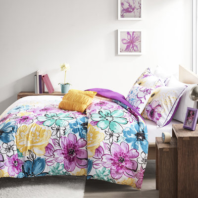 Édredon très grand / très grand avec des motifs floraux enchanteurs