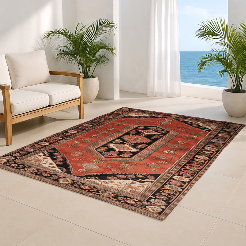 Turkish Brown Indoor and Outdoor Area Rug, Rectangle 8' x 10'