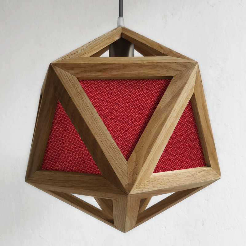 Chestnut 1 - Light Oil Geometric Pendant, Red