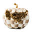 Mocha Check Floral Garland Pumpkin