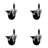 Phenolic Swivel Expanding Stem Caster Set with Brake SCC PLB 3-1/2" x 1"