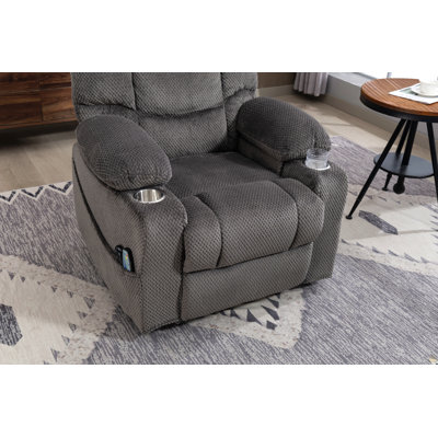 Ultra Wide Electric Lounge Chair With Hot Massage Heating And Auxiliary Standing Function - Velvet Rotating Lounge Chair For Living Room, Bedroom, And Office Use