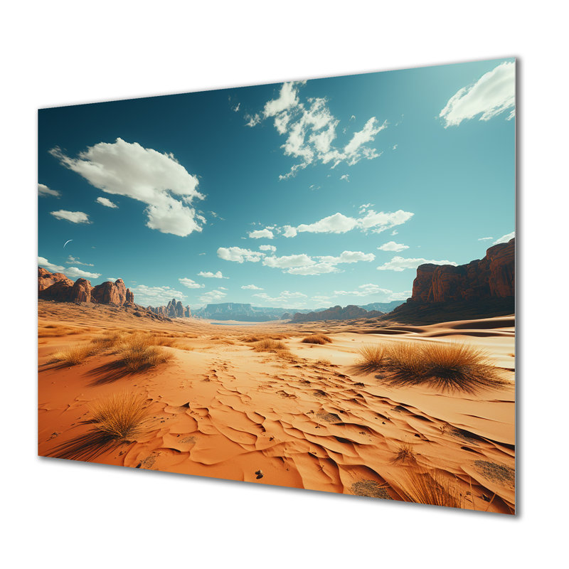 «Arid Horizon On Nevada Desert II», art mural en métal Canyon and Desert, H 24 po x l 32 po x P 1 po