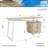 Regeani Solid Wood Steel Computer Desk