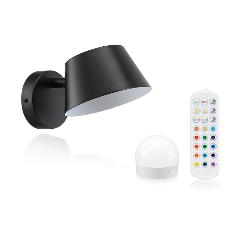 Aluminium LED Armed Sconce, Black