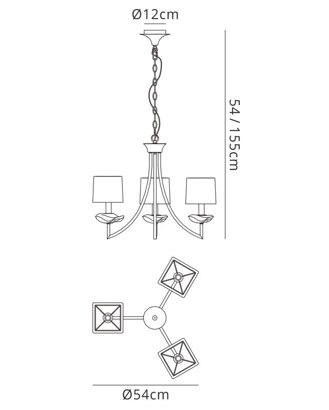 Akira AB Chandelier, 3 Light