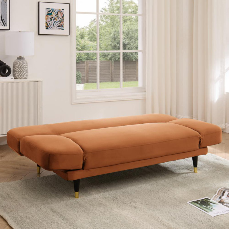 Silas 3 Seater Sofa Bed, Orange