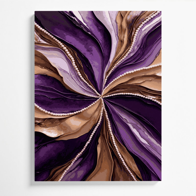 Aquarelle abstraite 98, art sur toile mauve, H 11 po x l 14 po