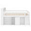 Élégant lit mezzanine en bois avec amplement de tablettes de rangement et tête de lit à DEL-535351750-535351748