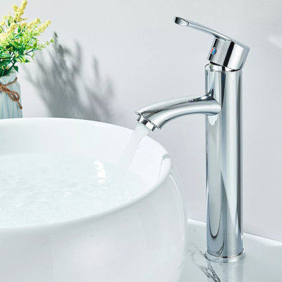 Modern Monobloc Basin Sink Mixer Tap Waterfall Single Level Bathroom Taps Chrome