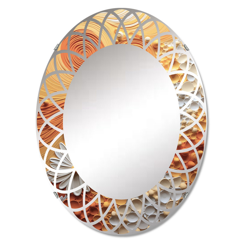 Navelina - Miroir mural moderne ovale, 30 po x 20 po