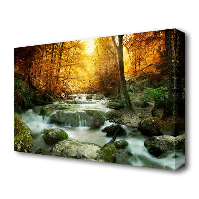 Forest Magic Waterfall - Wrapped Canvas Print