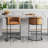Cosmopolitan Mid-Century Modern Vegan Leather Upholstered Metal Bar Stool in Camel-150971124-150751843
