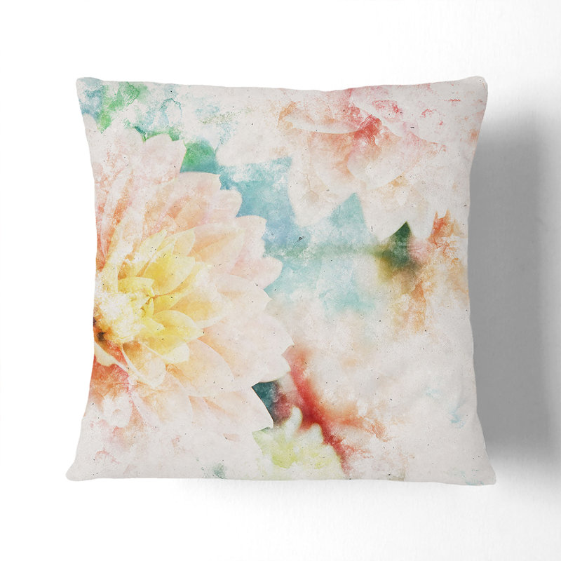 Floral Square Throw Cushion, Black, 40cm H x 40cm W x 15cm D