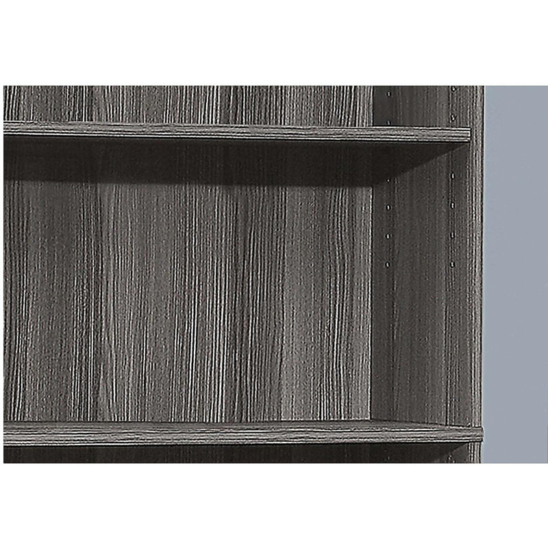 72" 6-Tier Transitional Bookcase with Adjustable Shelves, Gray
