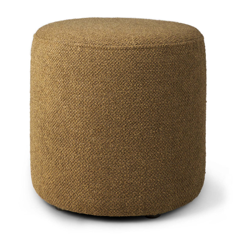 Barrow Round Pouf, Ginger Polyester Blend