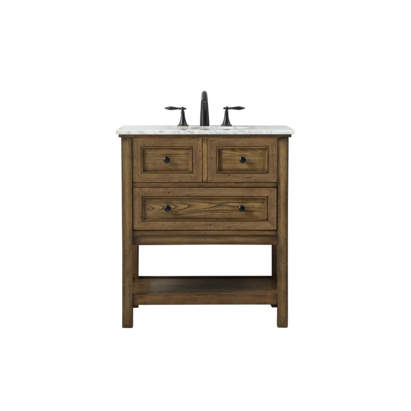 Ensemble de meuble-lavabo simple 30 po Bonsai, Bois flottant