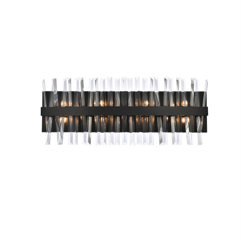 Applique murale encastrée à intensité variable Athol, Noir, H 12 po x l 5 po x P 30 po, 8 lumières