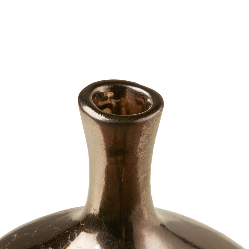 Ansen Metallic Bronze Ceramic Table Vase Trio