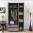 Mhapankar Elegant Freestanding Wardrobe with Full-Length Mirror, Lockable Drawer and Top Cabinet-222943192
