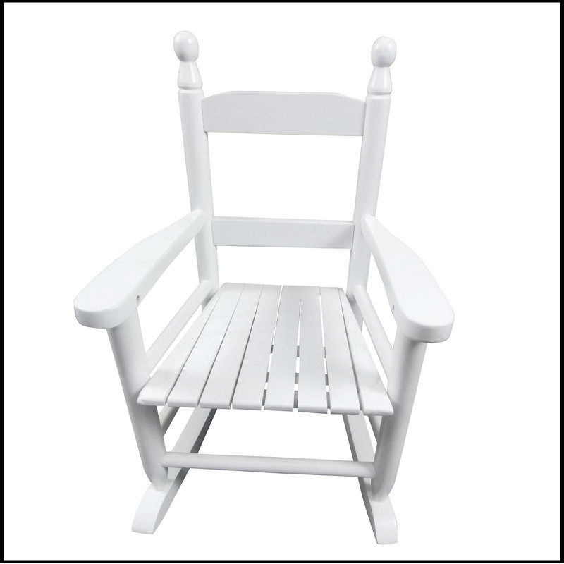 Chaise Adirondack à bascule en bois massif Ceona, Blanc