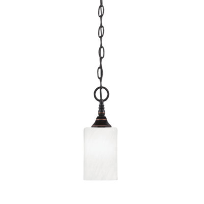 Mini-luminaire suspendu en chaîne avec verre de marbre blanc 4 po