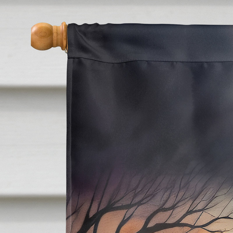 Drapeau de la maison d'Halloween Keeshond Spooky