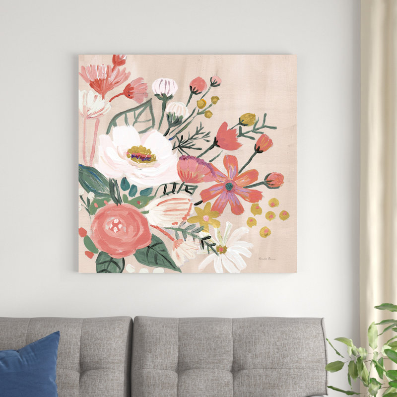 Rétro floral II moderne, H 36 po x l 36 po x P 1,25 po
