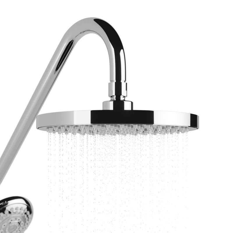 Chrome Adjustable Height Rain Shower System with Handheld