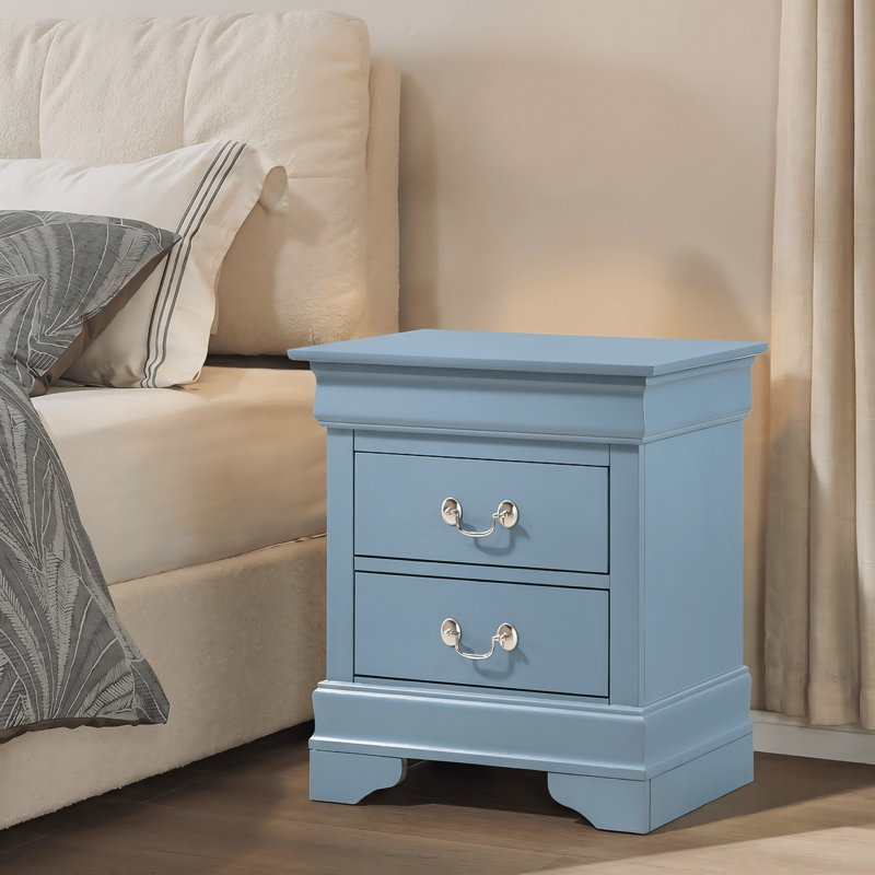 Table de chevet 2 tiroirs Temara Teal, Sarcelle