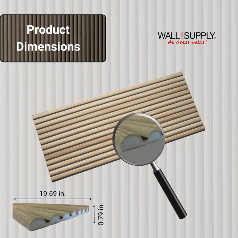 Natural 3D Textured Wall Panel Set, 19.69" x 45.67"