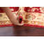 Tapis rouge en laine noué à la main de conception unique 2 pi 7 po x 3 pi 11 po Lucijana