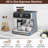 Espresso Machine with Grinder & Milk Frother Steam Wand – 20 Bar 3-in-1 Professional Coffee Maker with 95oz Water Tank for Cappuccino & Latte (1450W, Gray)-123303783
