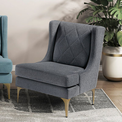 Fauteuil à oreilles de luxe moderne en tissu d'ameublement en chenille 1pc