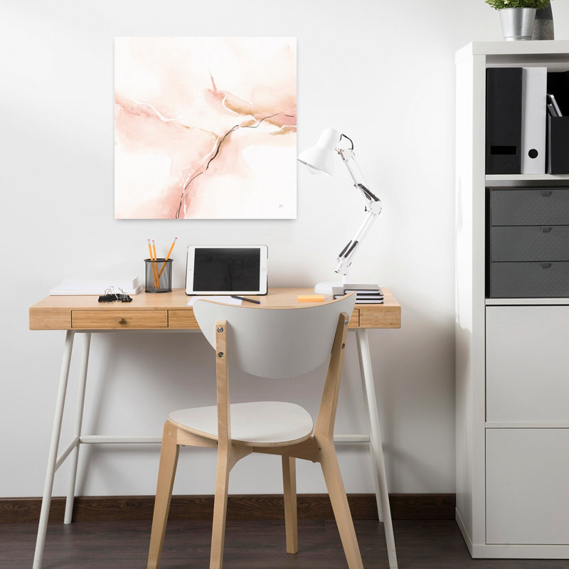 Marbre rose I, art contemporain abstrait, H 18 po x l 18 po