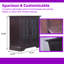 34.4" Wide Sideboard Buffet Cabinet With 2 Tempered Glass Doors & Adjustable Shelf, Engineered Wood Storage-1624208320