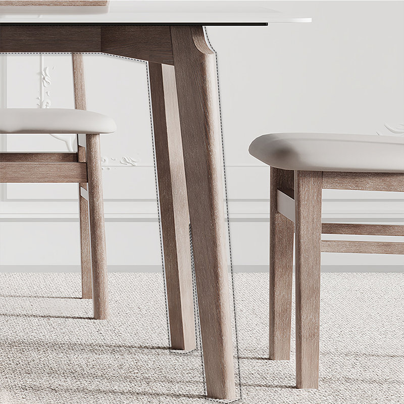 Ensemble de chaises de table en bois de frêne chic, H 29,52 po x L 62,99 po x l 31,49 po